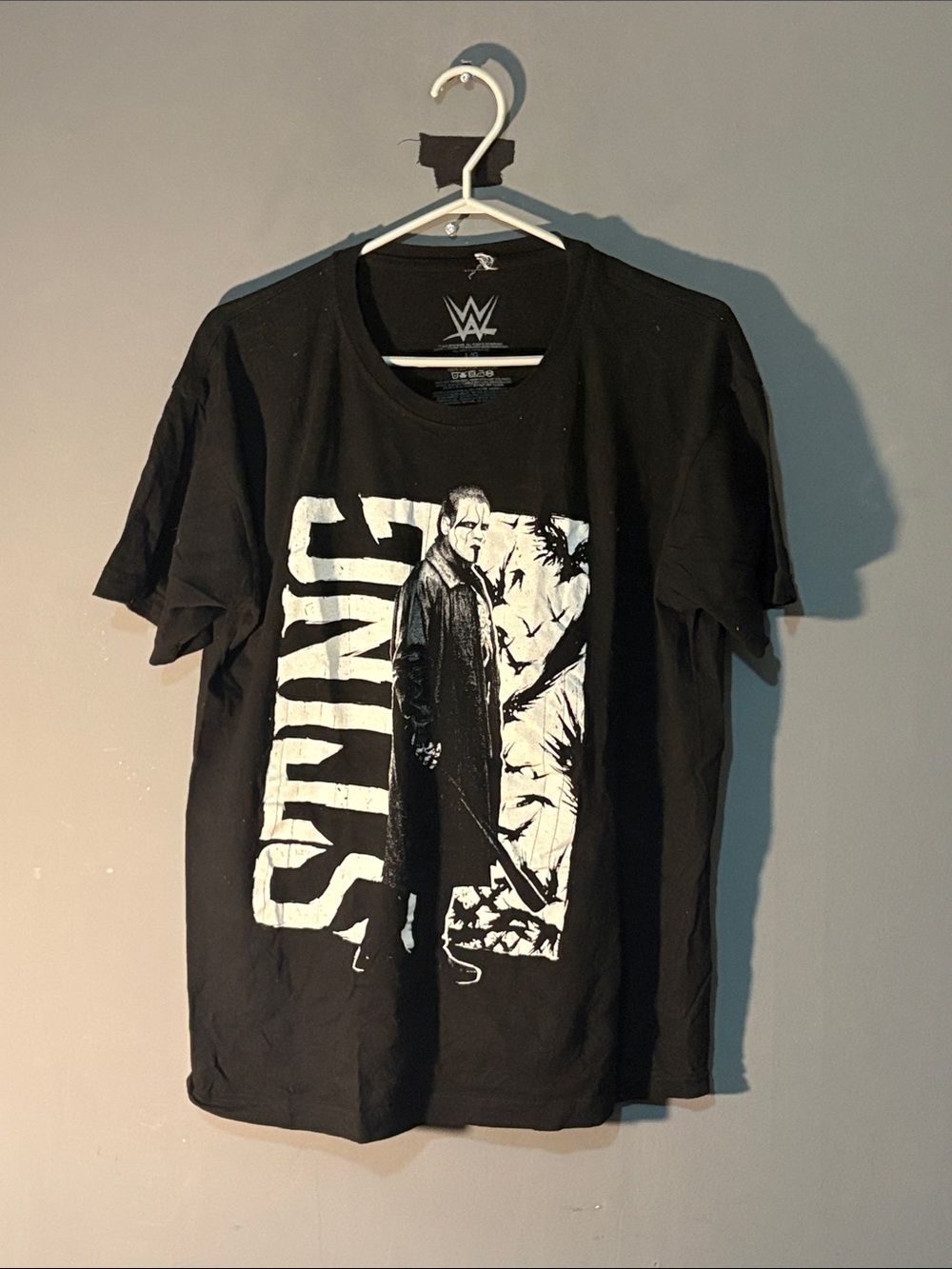 WWE Black and White Sting Graphic Men's Tee